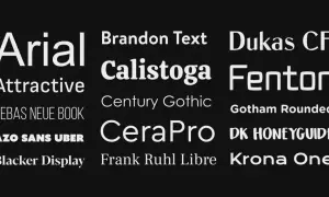 Różne rodzaje czcionek HTML: Arial, Brandon Text, Dukas CF, Calistoga, Fenton, Attractive, Century Gothic, Gotham Rounded, BEBAS NEUE BOOK, CeraPro, DK HONEYGUIDE, AZO SANS UBER, Blacker Display, Frank Ruhl Libre, Krona One.