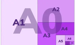 Schemat rozmiarów papieru A, od A0 do A10. Widać podział A0 na A1, A2, A3, A4, A5, A6, A7, A8, A9 i A10.