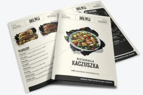 Rodzaje kart menu: burgery, dania na słodko i inne. Restauracja Kaczuszka zaprasza!