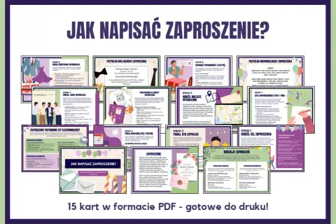 Jak wygląda zaproszenie? 15 kart PDF z przykładami, krokami i wskazówkami, jak napisać zaproszenie formalne i nieformalne.