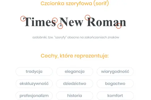 Times New Roman – klasyk wśród najpopularniejszych czcionek szeryfowych, symbol tradycji i elegancji.