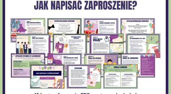 Jak wygląda zaproszenie? 15 kart PDF z przykładami, krokami i wskazówkami, jak napisać zaproszenie formalne i nieformalne.