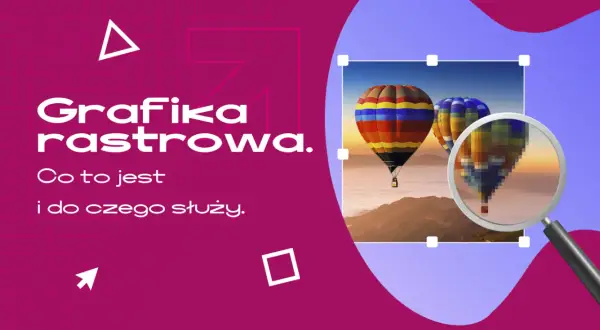 Grafika rastrowa przykłady: powiększony balon w chmurach, ukazujący piksele.