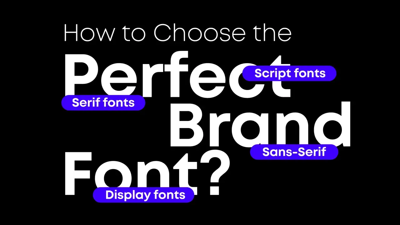 Jak wybrać idealną czcionkę marki? Poznaj rodzaje czcionek: Serif, Script, Sans-Serif i Display.