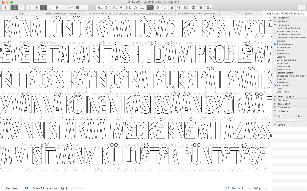 Typograf tworzy unikalne fonty, jak te widoczne na ekranie.