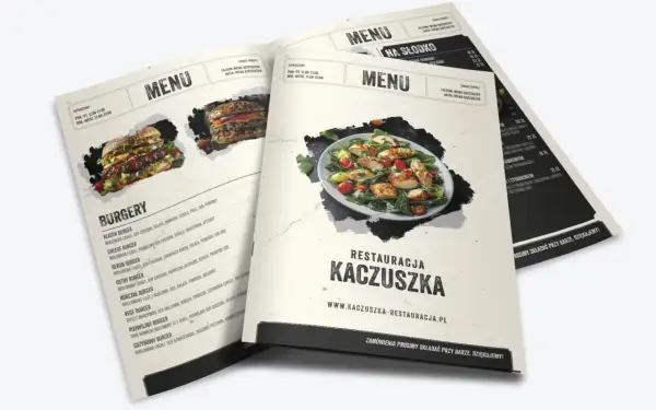 Rodzaje kart menu: burgery, dania na słodko i inne. Restauracja Kaczuszka zaprasza!